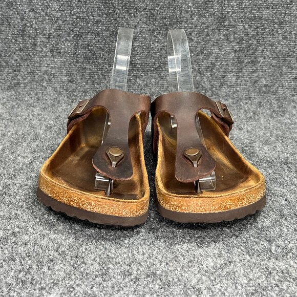 Birkenstock Gizeh Sandals Womens Size 8 Brown Oiled Leather Slip Thong Flip Flop - Picture 2 of 13